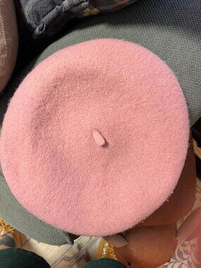 Brixton Dusty Pink Wool Beret Large 7.5" Fair Condition